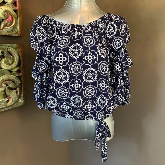 SAM & JESS Petite Ruched Top - size PM - UEC - Picture 2 of 5